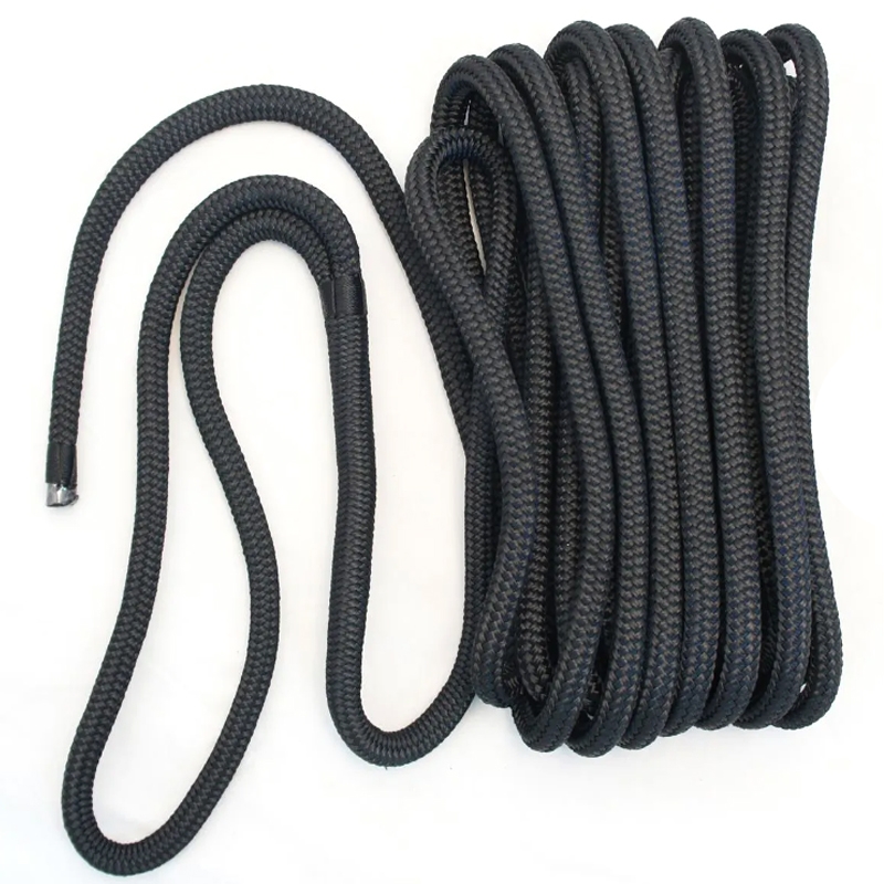 rope mooring line - polyester 12mm x 10m blac