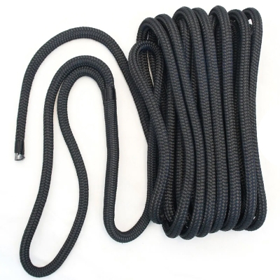 rope mooring line - polyester 12mm x 10m black