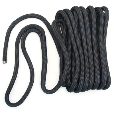 rope mooring line - polyester14mm x 10m black